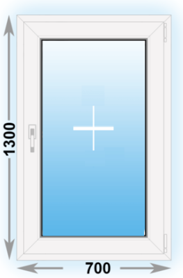 Пластиковое окно глухое 700x1300