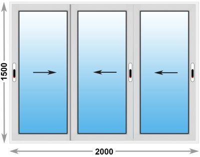 Алюминиевое окно Provedal 2-ух полозное 2000х1500