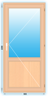Готовая деревянная балконная дверь 900x2200 Правая