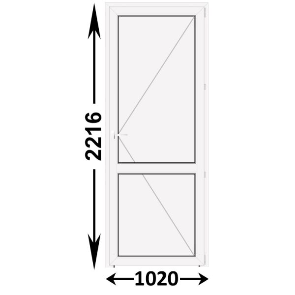 Готовая пластиковая межкомнатная дверь Veka WHS 1020x2216 Правая
