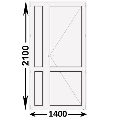 Готовая пластиковая межкомнатная дверь Veka WHS 1400x2100 Правая