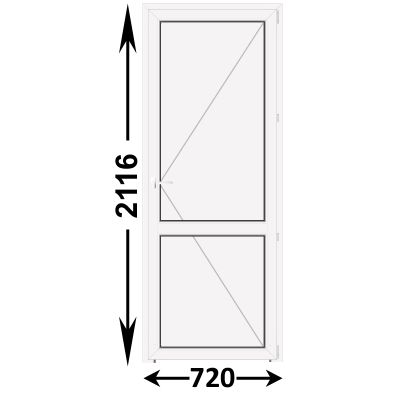 Готовая пластиковая межкомнатная дверь Veka WHS 720x2116 Правая