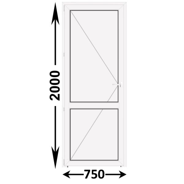 Готовая пластиковая межкомнатная дверь Veka WHS 750x2000 Левая
