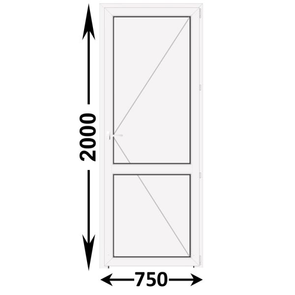 Готовая пластиковая межкомнатная дверь Veka WHS 750x2000 Правая