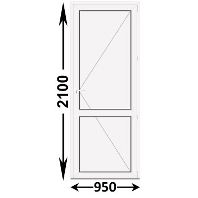 Готовая пластиковая межкомнатная дверь Veka WHS 950x2100 Правая