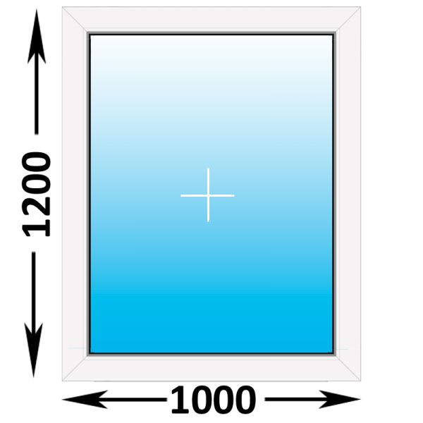 Пластиковое окно MELKE Lite 60 глухое 1000x1200, с двухкамерным стеклопакетом