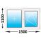 Пластиковое окно MELKE Lite 60 двухстворчатое 1500x1100, с однокамерным энергосберегающим стеклопакетом