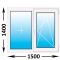 Пластиковое окно MELKE Lite 60 двухстворчатое 1500x1400, с однокамерным энергосберегающим стеклопакетом