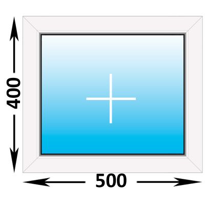 Пластиковое окно MELKE Lite 60 глухое 500x400, с двухкамерным стеклопакетом