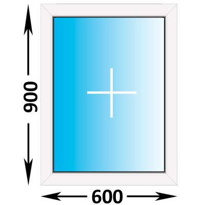 Пластиковое окно MELKE Lite 60 глухое 600x900, с однокамерным энергосберегающим стеклопакетом