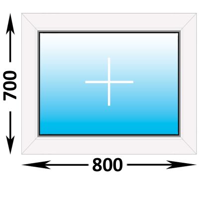 Пластиковое окно MELKE Lite 60 глухое 800x700, с двухкамерным стеклопакетом