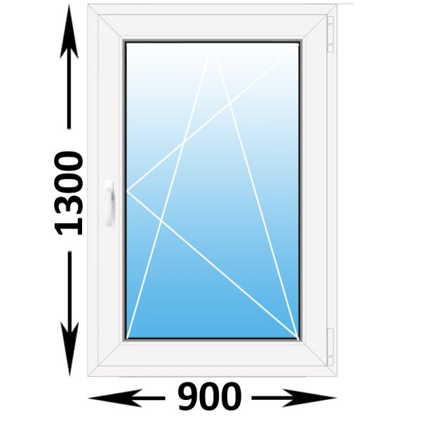 Пластиковое окно MELKE Lite 60 одностворчатое 900x1300, с двухкамерным стеклопакетом