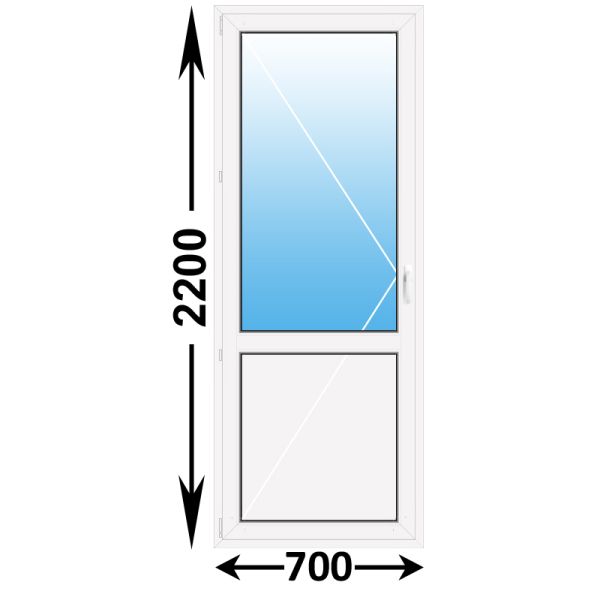 Готовая пластиковая балконная дверь Novotex 700x2200 Левая