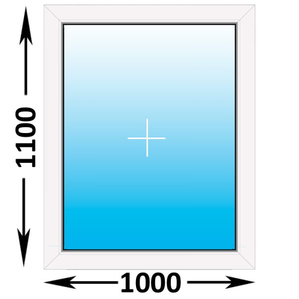 Готовое пластиковое окно Novotex глухое 1000x1100