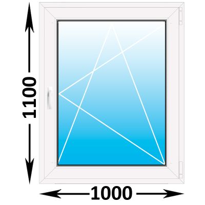 Пластиковое окно Rehau Blitz одностворчатое 1000x1100