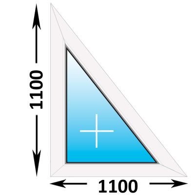 Пластиковое окно Rehau Blitz треугольное глухое левое 1100x1100