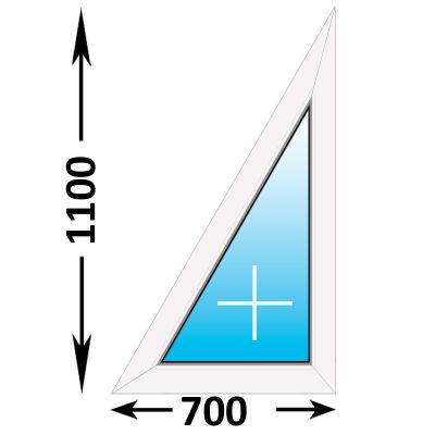 Пластиковое окно Rehau Blitz треугольное глухое правое 700x1100