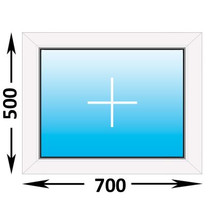 Пластиковое окно Rehau Blitz глухое 700x500