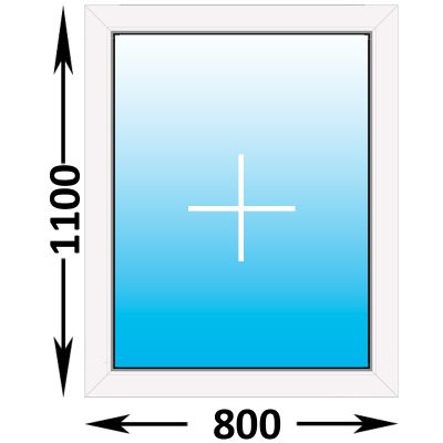 Пластиковое окно Rehau Blitz глухое 800x1100