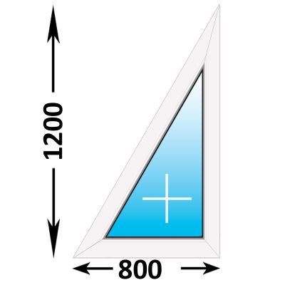 Пластиковое окно Rehau Blitz треугольное глухое правое 800x1200