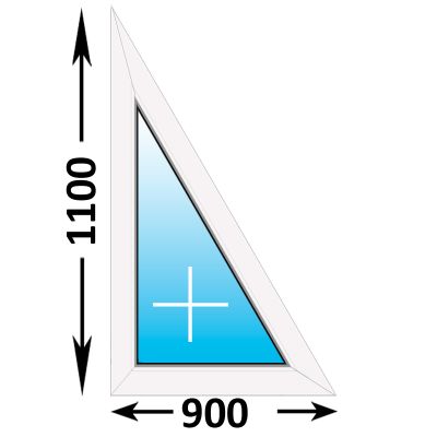 Пластиковое окно Rehau Blitz треугольное глухое левое 900x1100