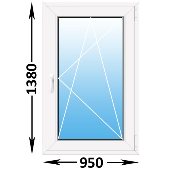 Пластиковое окно Rehau Grazio одностворчатое 950x1380