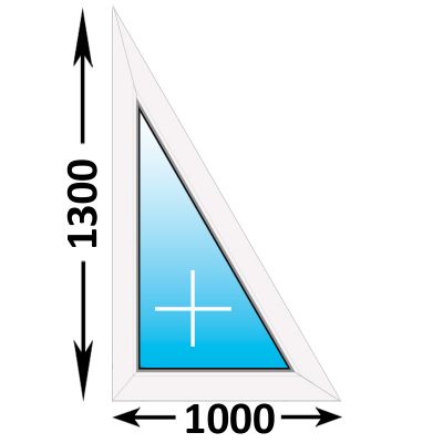 Пластиковое окно Veka WHS треугольное глухое левое 1000x1300 (ширина Х высота)  (1000Х1300)