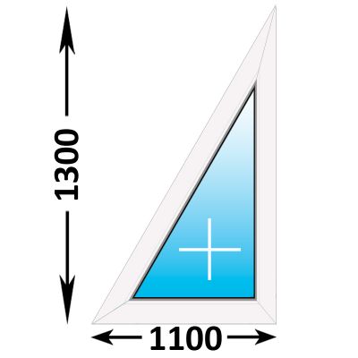 Пластиковое окно Veka WHS треугольное глухое правое 1100x1300 (ширина Х высота)  (1100Х1300)