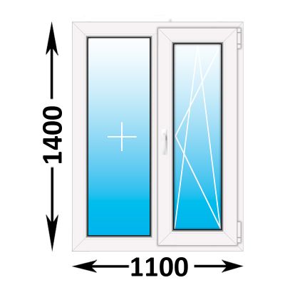 Пластиковое окно Veka WHS двухстворчатое 1100x1400 (ширина Х высота)  (1100Х1400)