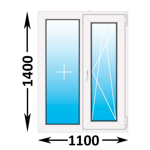 Пластиковое окно Veka WHS двухстворчатое 1100x1400 (ширина Х высота)  (1100Х1400)