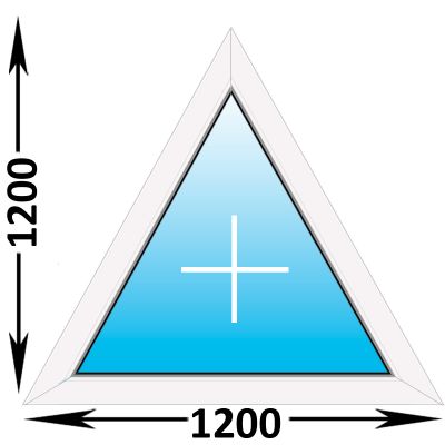 Пластиковое окно Veka WHS треугольное глухое 1200x1200 (ширина Х высота)  (1200Х1200)