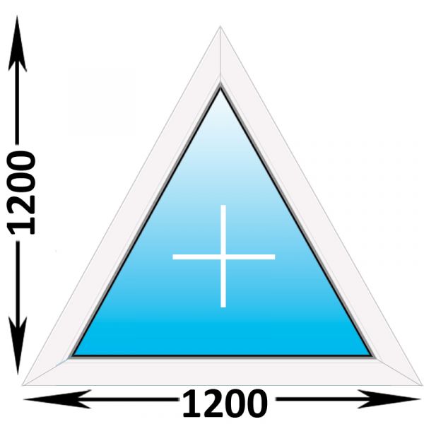 Пластиковое окно Veka WHS треугольное глухое 1200x1200 (ширина Х высота)  (1200Х1200)