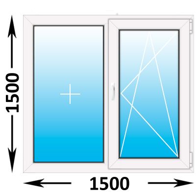 Пластиковое окно Veka WHS двухстворчатое 1500x1500 (ширина Х высота)  (1500Х1500)
