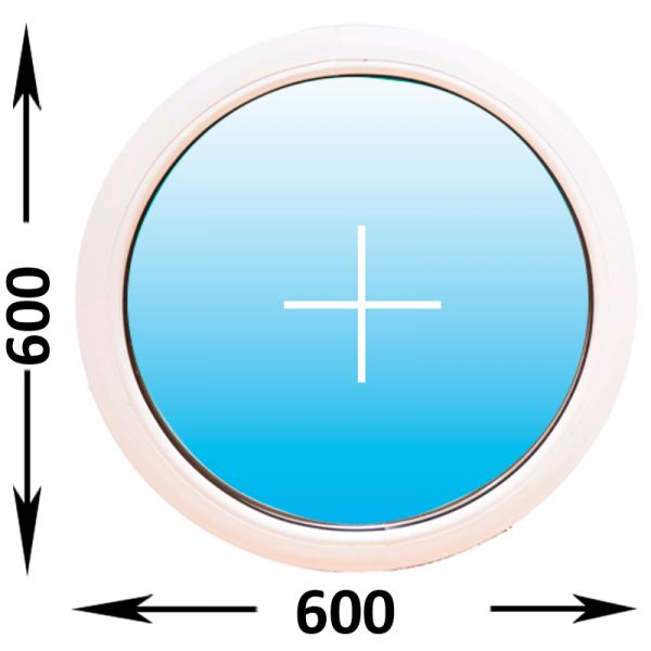 Пластиковое окно Veka WHS круглое 600x600 (ширина Х высота)  (600Х600)