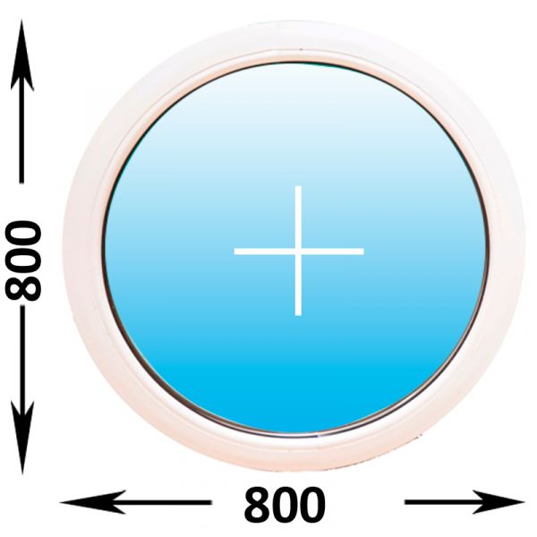 Пластиковое окно Veka WHS круглое 800x800 (ширина Х высота)  (800Х800)