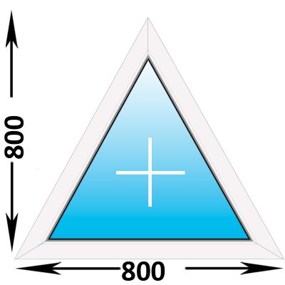 Пластиковое окно Veka WHS треугольное глухое 800x800 (ширина Х высота)  (800Х800)
