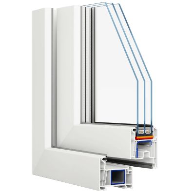 Пластиковое окно Veka WHS 72 фрамуга 700x500